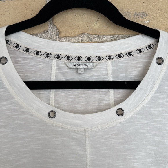 Sandwich White Lace-Up Side Top - Picture 3 of 4